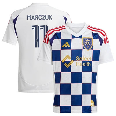 Men's adidas Dominik Marczuk White Real Salt Lake 2025 Grid City Replica Player Jersey