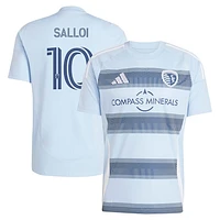 Men's adidas Daniel Salloi Light Blue Sporting Kansas City 2025 One KC Replica Player Jersey