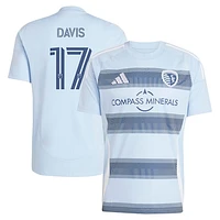 Men's adidas Jake Davis Light Blue Sporting Kansas City 2025 One KC Replica Player Jersey