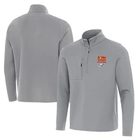 Men's Antigua Gray Philadelphia Eagles Super Bowl LIX Champions Insider Quarter-Zip Sweatshirt