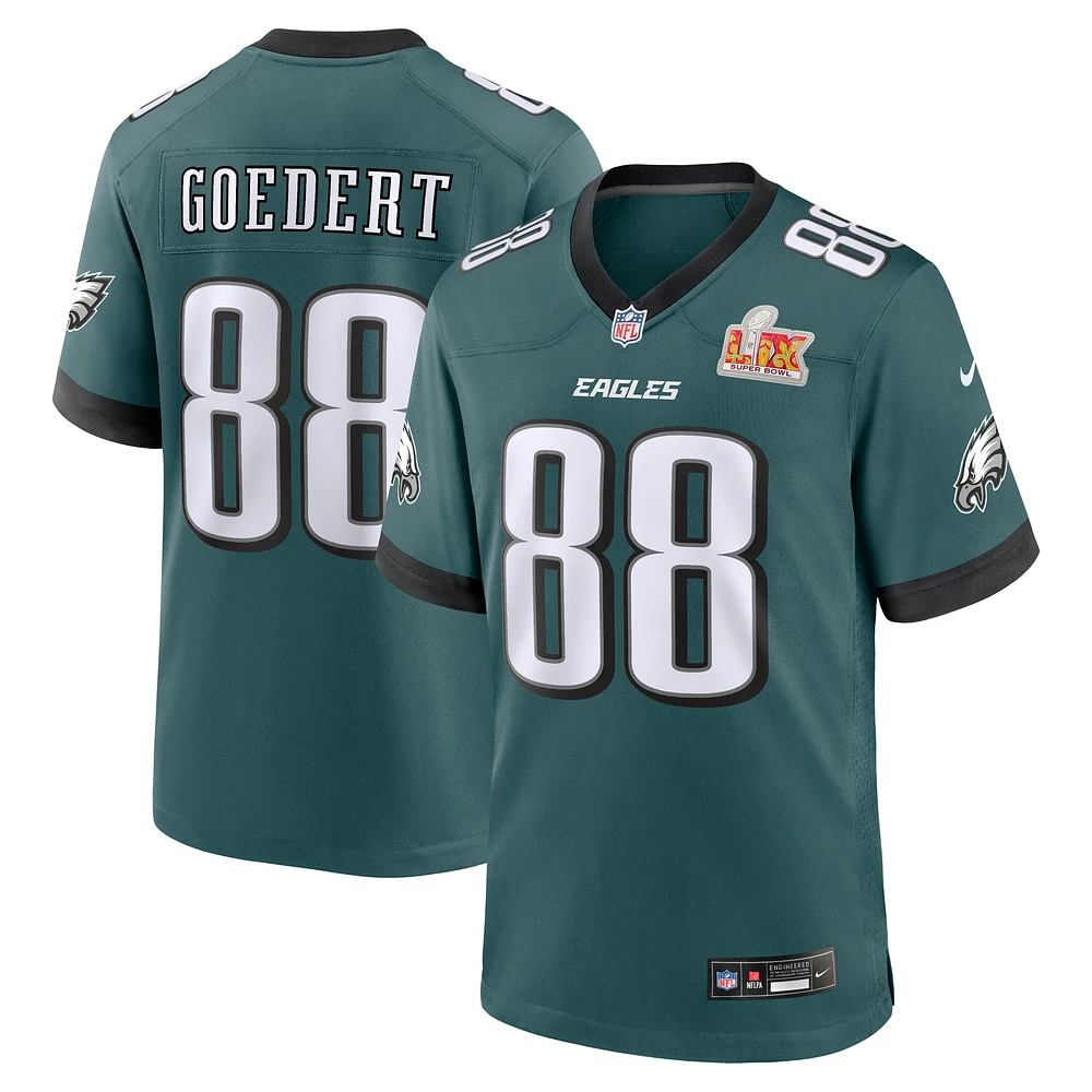 Men's Nike Dallas Goedert Midnight Green Philadelphia Eagles Super Bowl LIX Game Player Jersey