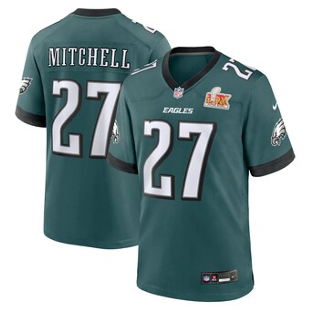 Men's Nike Quinyon Mitchell Midnight Green Philadelphia Eagles Super Bowl LIX Game Player Jersey