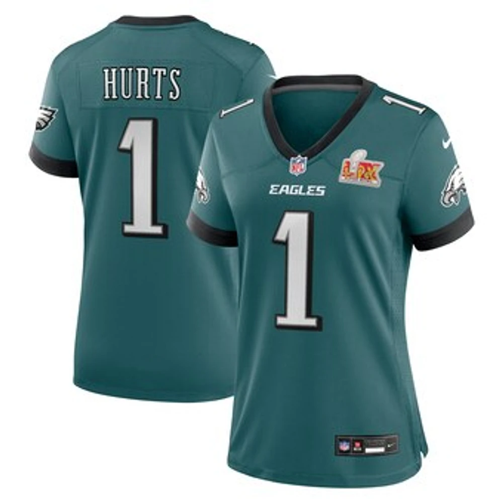 Women's Nike Jalen Hurts Midnight Green Philadelphia Eagles Super Bowl LIX Game Player Jersey