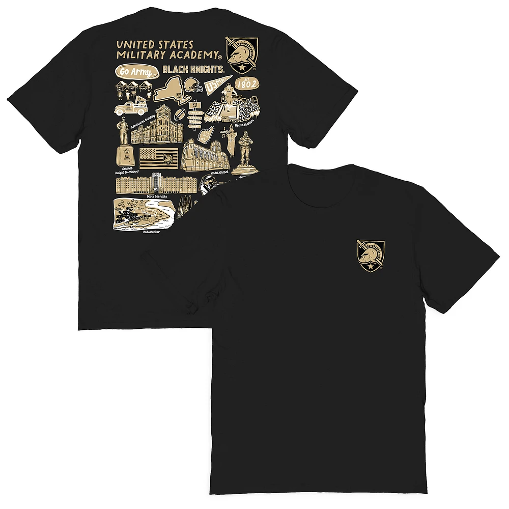 Women's Vive La Fete Army Black Knights Impressions Artwork Relaxed Fit T-Shirt