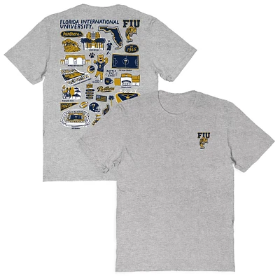 Women's Vive La Fete  Gray FIU Panthers Impressions Artwork Relaxed Fit T-Shirt