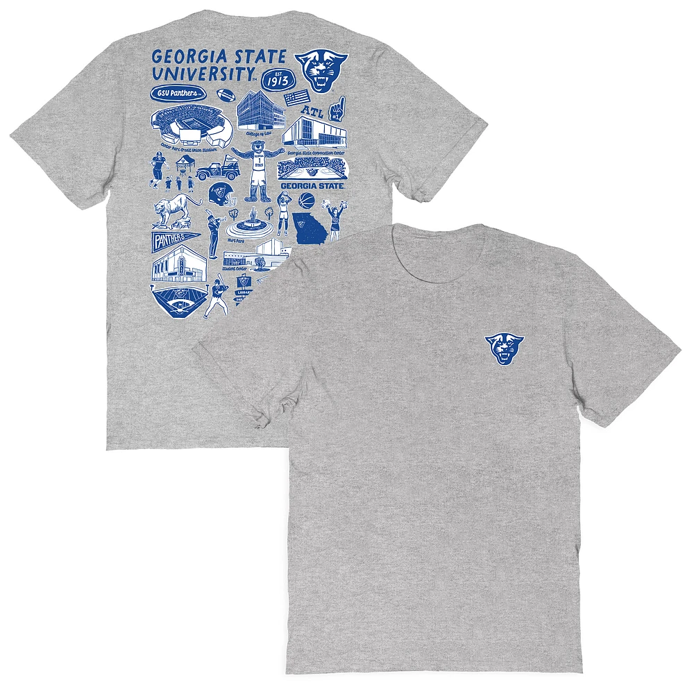 Women's Vive La Fete Gray Georgia State Panthers Impressions Artwork Relaxed Fit T-Shirt
