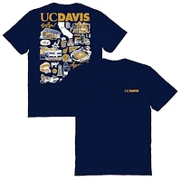 Women's Vive La Fete  Navy UC Davis Aggies Impressions Artwork Relaxed Fit T-Shirt