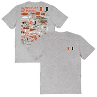 Women's Vive La Fete  Gray Miami Hurricanes Impressions Artwork Relaxed Fit T-Shirt