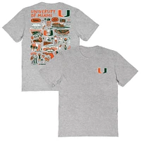 Women's Vive La Fete  Gray Miami Hurricanes Impressions Artwork Relaxed Fit T-Shirt