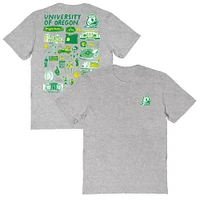 Women's Vive La Fete  Gray Oregon Ducks Impressions Artwork Relaxed Fit T-Shirt