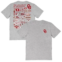Women's Vive La Fete  Gray Oklahoma Sooners Impressions Artwork Relaxed Fit T-Shirt