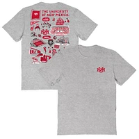 Women's Vive La Fete  Gray New Mexico Lobos Impressions Artwork Relaxed Fit T-Shirt