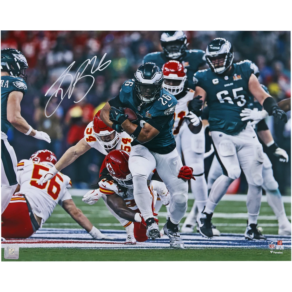 Saquon Barkley Philadelphia Eagles Autographed Super Bowl LIX Champions 16" x 20" Photograph