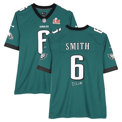 DeVonta Smith Philadelphia Eagles Autographed Super Bowl LIX Champions Nike Midnight Green Game Jersey