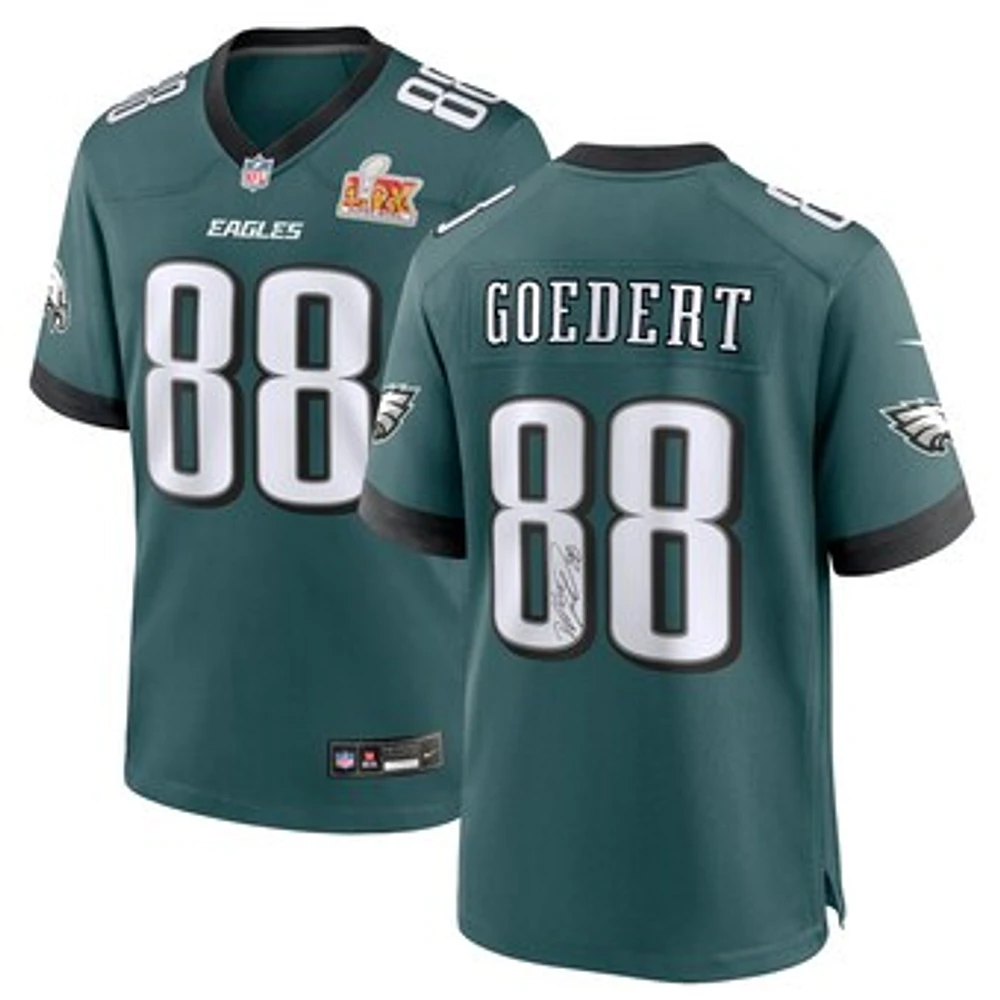 Dallas Goedert Philadelphia Eagles Autographed Super Bowl LIX Champions Nike Midnight Green Game Jersey