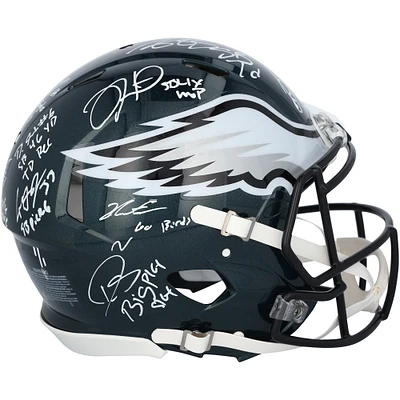 Philadelphia Eagles Super Bowl LIX Champions Autographed Riddell Speed Authentic Helmet with 15 Signatures and Multiple Inscriptions - Signed in White Ink - Limited Edition #1/1