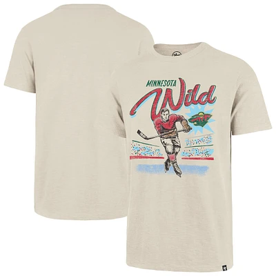 Men's '47  Natural Minnesota Wild Hockey Player Golden Age Scrum T-Shirt