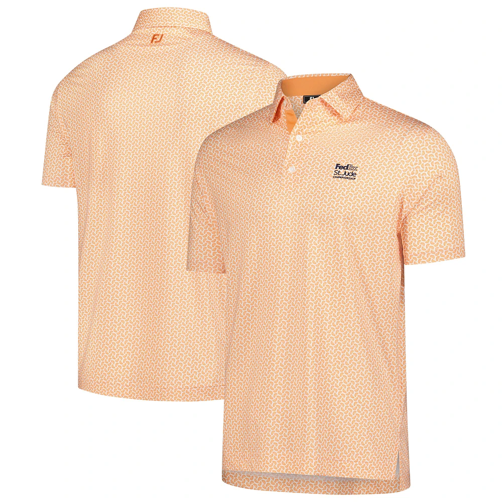 Men's FootJoy Orange FedEx St. Jude Championship ProDry Citrus Print Lisle Polo