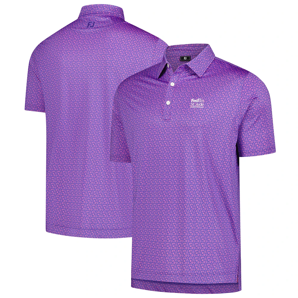 Men's FootJoy Purple FedEx St. Jude Championship ProDry Allover Floral Lisle Polo