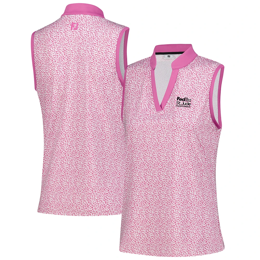 Women's FootJoy Purple FedEx St. Jude Championship ProDry Printed Sleeveless Polo
