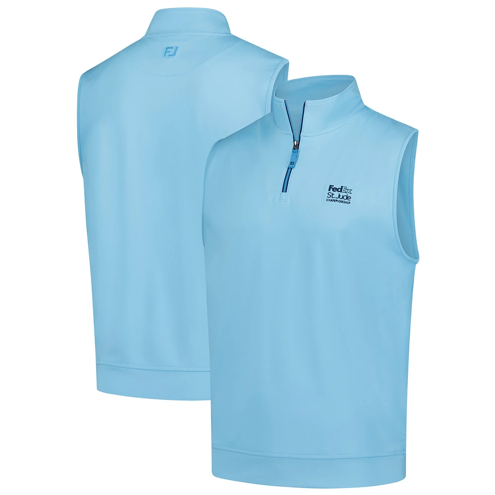 Men's FootJoy Light Blue FedEx St. Jude Championship Approach Quarter-Zip Vest