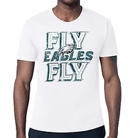Men's Starter  White Philadelphia Eagles Distressed Phrase T-Shirt