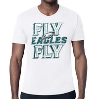 Men's Starter  White Philadelphia Eagles Distressed Phrase T-Shirt