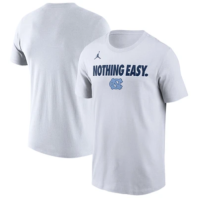 Men's Jordan Brand White North Carolina Tar Heels 2025 On-Court Bench T-Shirt