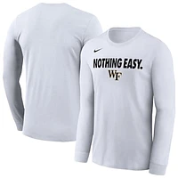 Men's Nike White Wake Forest Demon Deacons 2025 On-Court Bench Long Sleeve T-Shirt