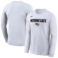 Men's Nike White Wake Forest Demon Deacons 2025 On-Court Bench Long Sleeve T-Shirt