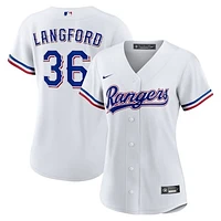 Women's Nike Wyatt Langford White Texas Rangers Home Replica Jersey