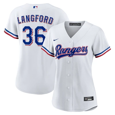 Women's Nike Wyatt Langford White Texas Rangers Home Replica Jersey