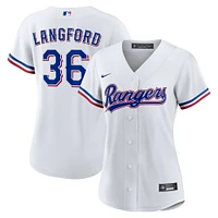 Women's Nike Wyatt Langford White Texas Rangers Home Replica Jersey
