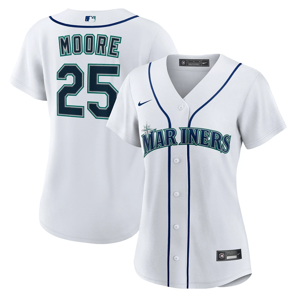 Women's Nike Dylan Moore White Seattle Mariners Home Replica Jersey
