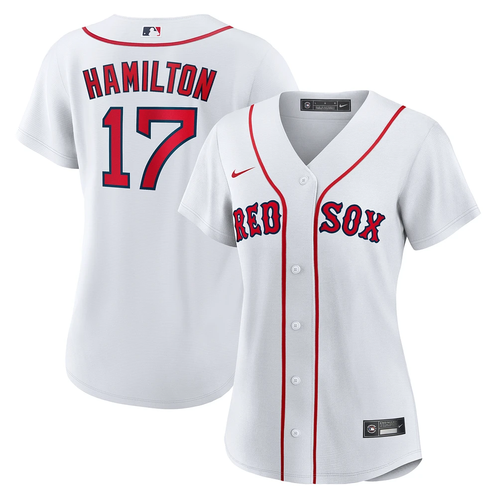 Women's Nike David Hamilton White Boston Red Sox Home Replica Jersey