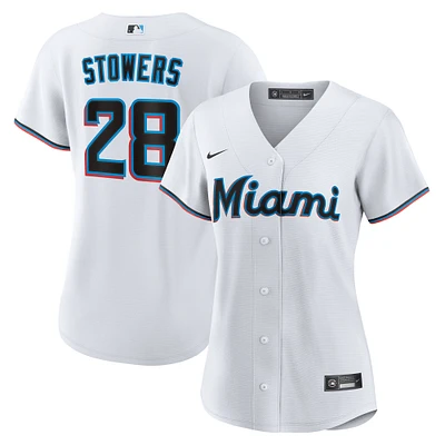Women's Nike Kyle Stowers White Miami Marlins Home Replica Jersey