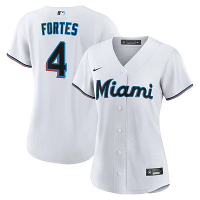 Women's Nike Nick Fortes White Miami Marlins Home Replica Jersey