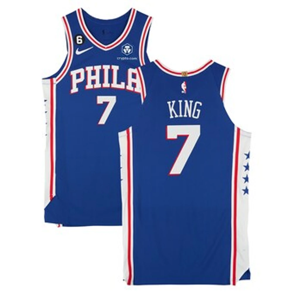 Louis King Philadelphia 76ers Player-Issued #7 Royal Nike Jersey from the 2022-23 NBA Season - Size 46+4