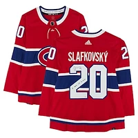 Juraj Slafkovsky Montreal Canadiens Autographed Red adidas Authentic Jersey with "1st NHL HT 4-9-24" Inscription