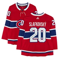 Juraj Slafkovsky Montreal Canadiens Autographed Red adidas Authentic Jersey with "1st NHL HT 4-9-24" Inscription