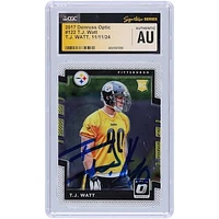 T.J. Watt Pittsburgh Steelers Autographed 2017 Panini Donruss Optic #122 CGC Fanatics Witnessed Authenticated Rookie Card