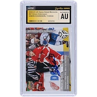 Simon Edvinsson Detroit Red Wings Autographed 2022-23 Upper Deck Game Dated Moments Makes NHL Debut As Red Wings Battle Avalanche #67 #/1199 CGC Fanatics Witnessed Authenticated Rookie Card