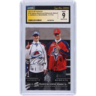 Nathan MacKinnon & Aleksander Barkov Autographed 2013-14 Upper Deck SP Authentic #192 CGC Fanatics Witnessed Authenticated / Rookie Card with "#1" & "#2" Inscriptions