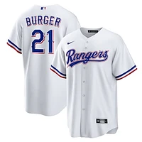 Men's Nike Jake Burger White Texas Rangers Home Replica Jersey
