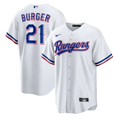 Men's Nike Jake Burger White Texas Rangers Home Replica Jersey