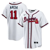 Men's Nike Orlando Arcia White Atlanta Braves Home Replica Jersey