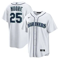 Men's Nike Dylan Moore White Seattle Mariners Home Replica Jersey