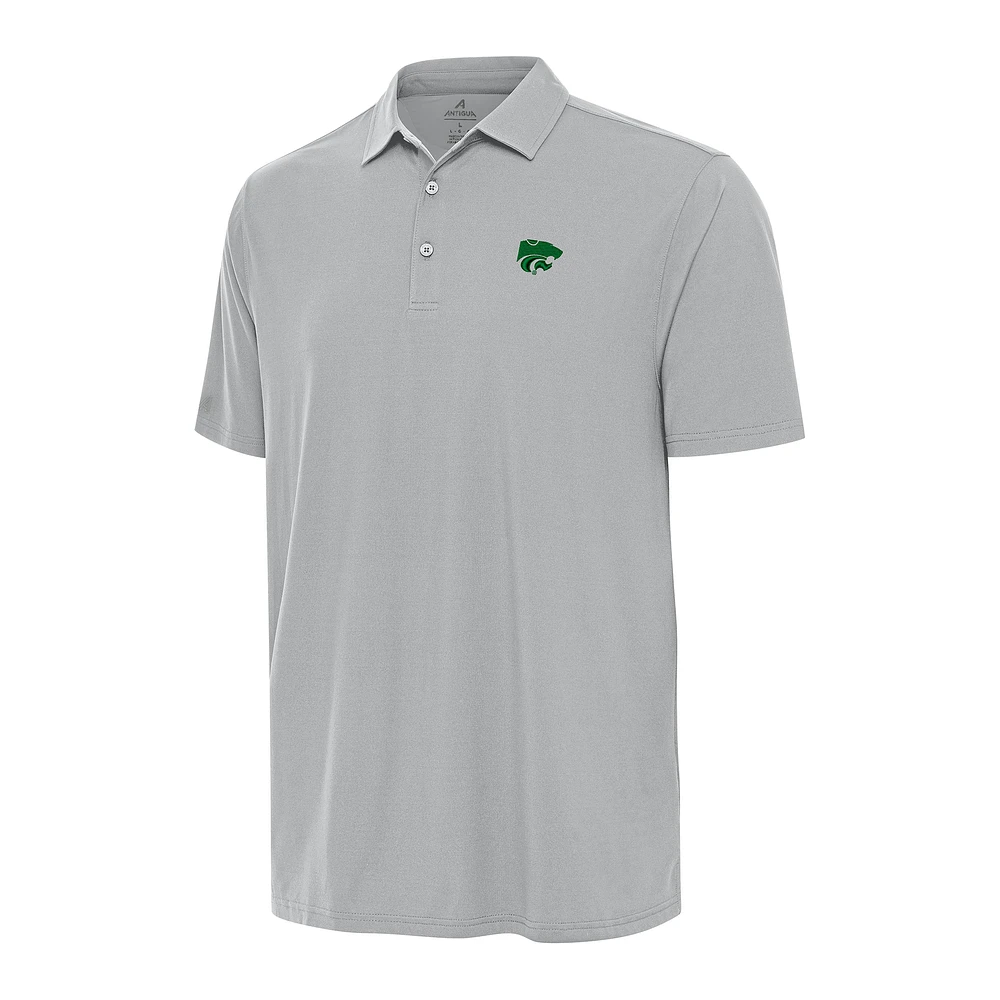 Men's Antigua Gray Kansas State Wildcats St. Patrick's Day Era Polo