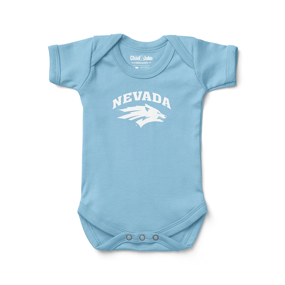 Infant Chad & Jake Light Blue Nevada Wolf Pack Logo Bodysuit
