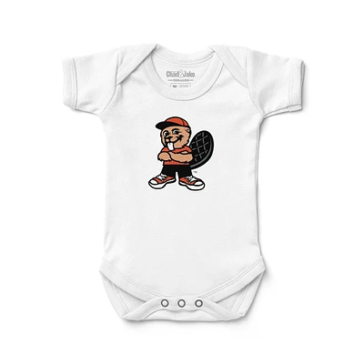 Infant Chad & Jake  White Oregon State Beavers Logo Bodysuit